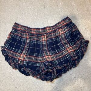 Aerie Women’s Plaid Ruffle Hem Pajama Shorts